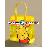 Packaging plastic shopping bag transparent patch handle with logo print