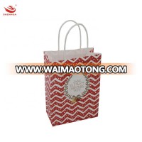 lovely gift brown kraft printed shopping paper bag with custom logo