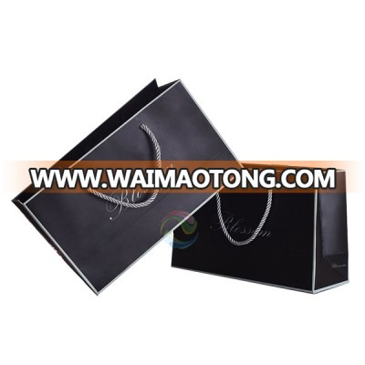 Custom Printing LOGO Black Card Small Shopping Paper Bag for Gift