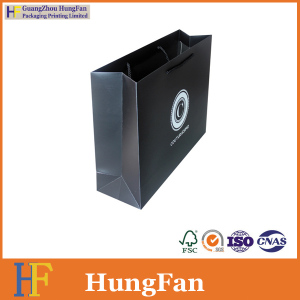 Black Printing Spot UV Packaging Paper Bag with Custom Logo